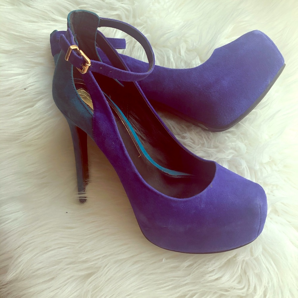 Blue Platform Heel